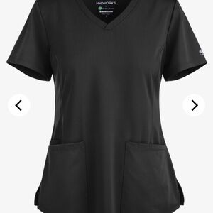 Healing Hands Black Short Sleeve V-Neck Top